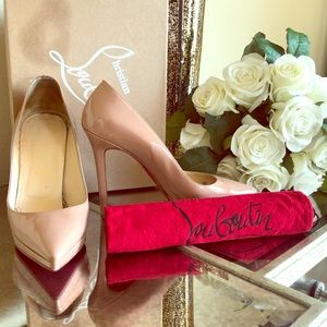 Christian Louboutin Pigalle Plato Patent Nude 38.5